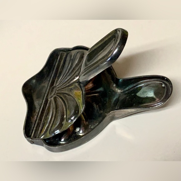 Mid Century Vintage Silver Plated Hinged Citrus Lemon Wedge Squeezer Press - Picture 4 of 12